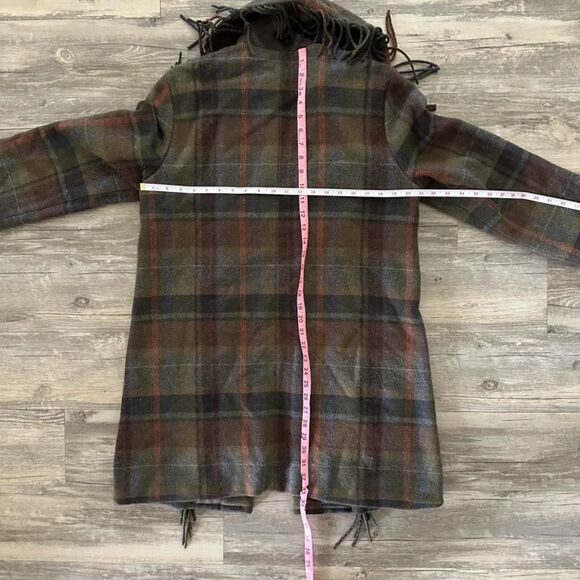 Vintage Lauren Ralph Lauren Wool Plaid Cape Sweater Jacket Size Large - Picture 6 of 6